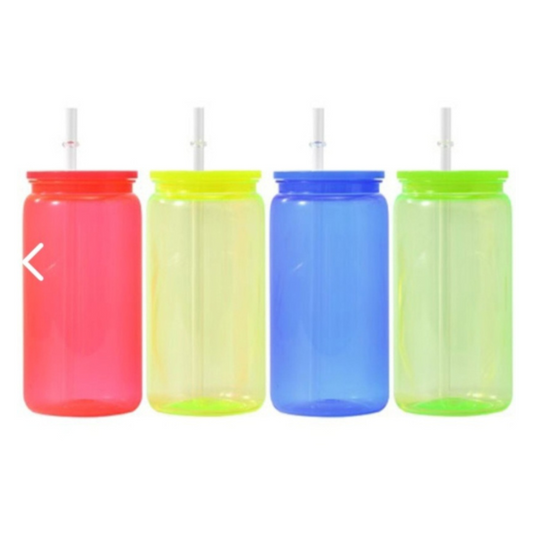 16oz single walled acrylic tumbler - transparent neon